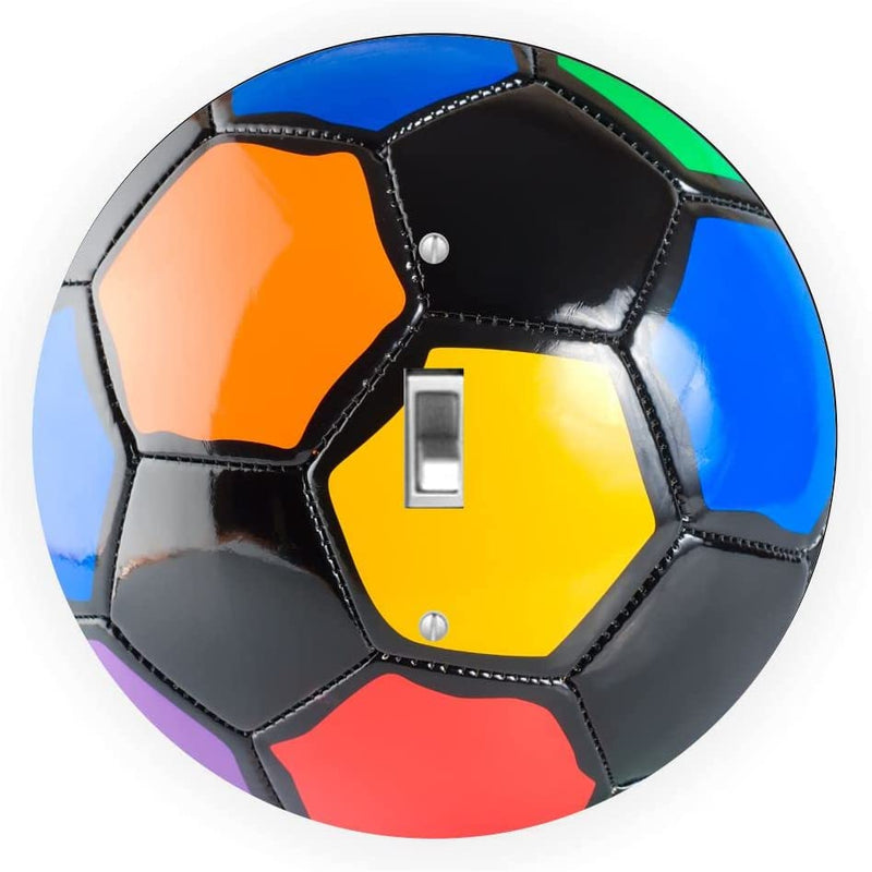 Colored Soccer Ball Design - Round - Single Toggle