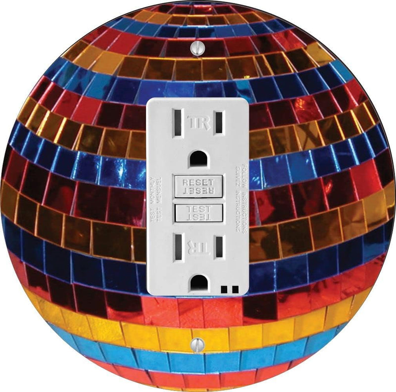 Disco Ball Design - Round Light Switch Plate Cover - GFI