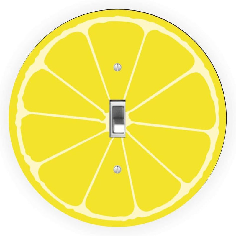 Lemon Slice Design - Round Light Switch Plate Cover - Single Toggle