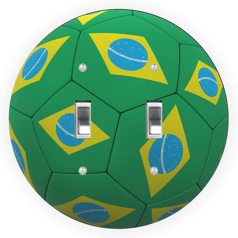 Brazil Flag Design - Round Light Switch - Double Toggle