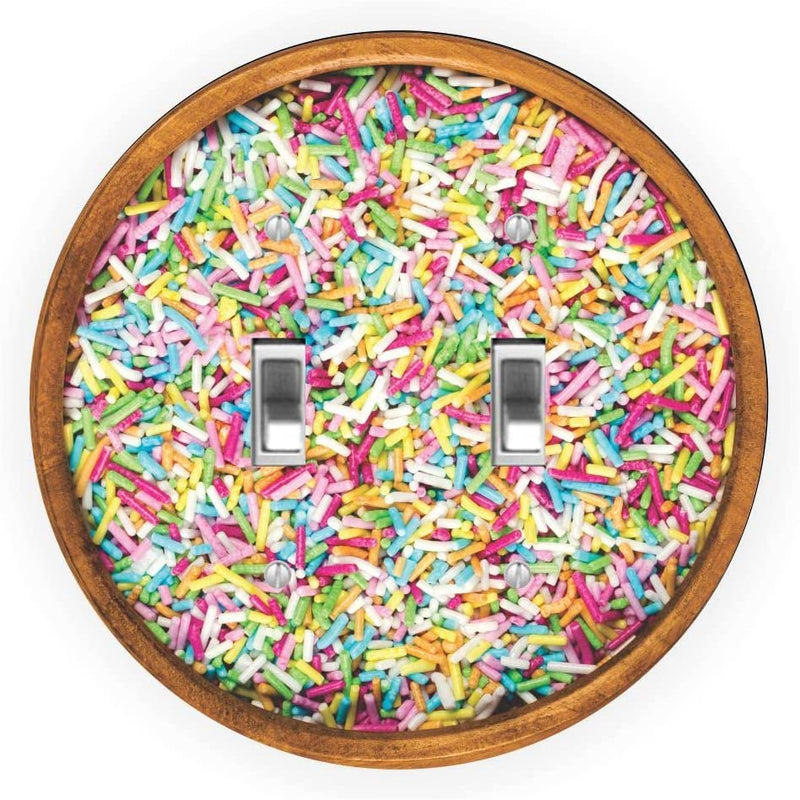 Bowl of Sprinkles Design - Round Light Switch - Double Toggle