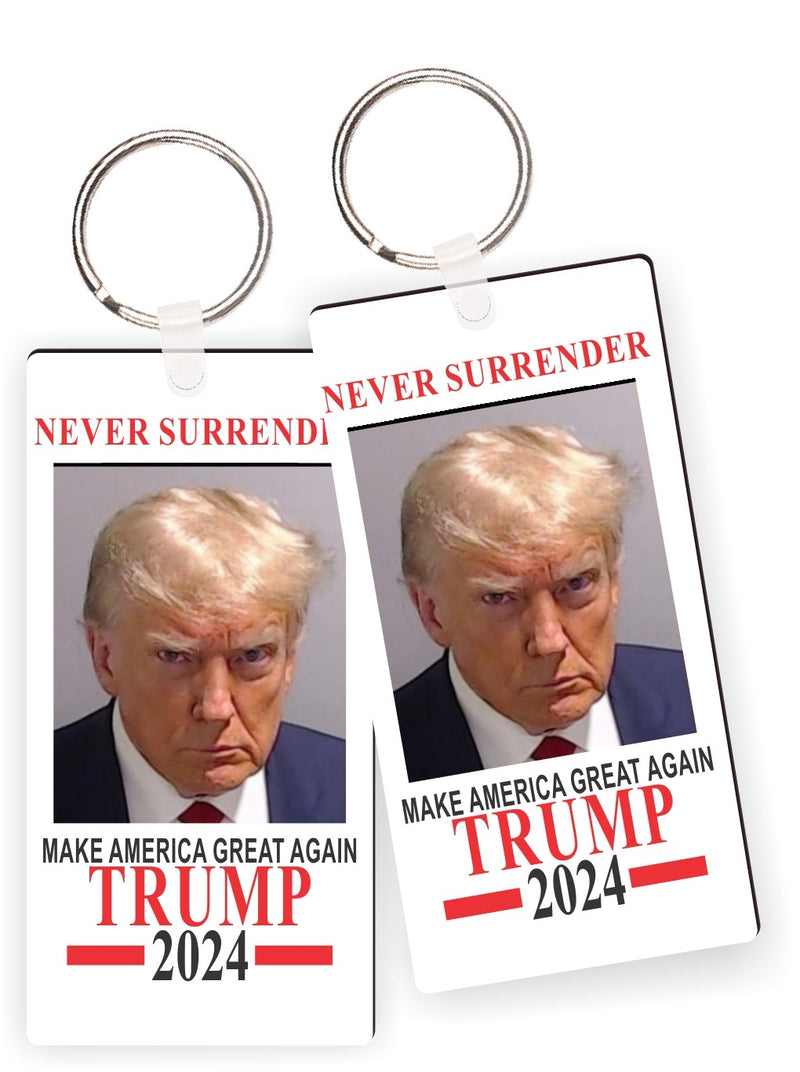 TRUMP – NEVER SURRENDER - Rectangle Keychains