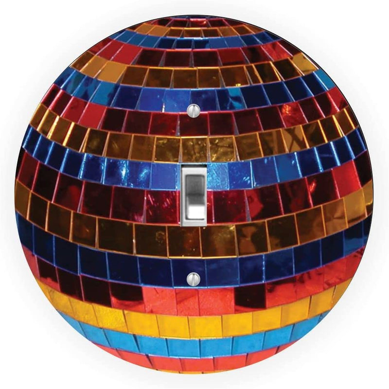 Disco Ball Design - Round Light Switch Plate Cover - Single Toggle