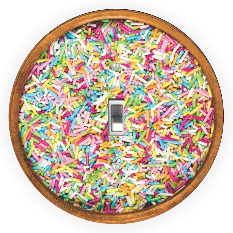 Bowl of Sprinkles Design - Round Light Switch - Single Toggle