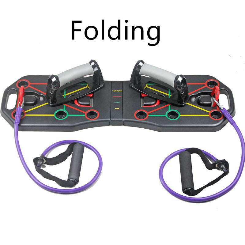 PUSH-UP STAND BOARD WITH RESISTANCE BANDS