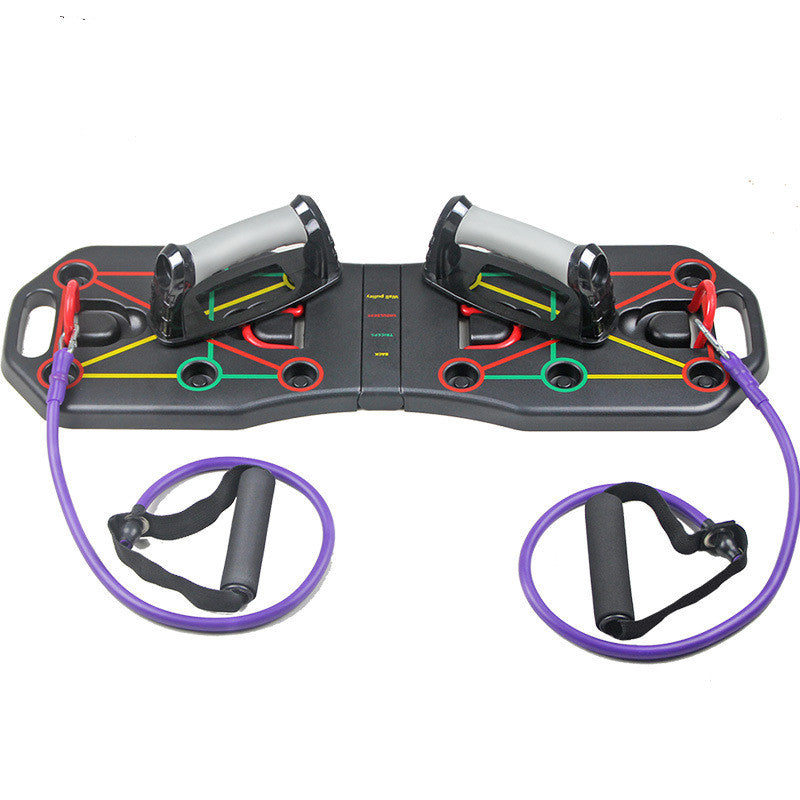 PUSH-UP STAND BOARD WITH RESISTANCE BANDS