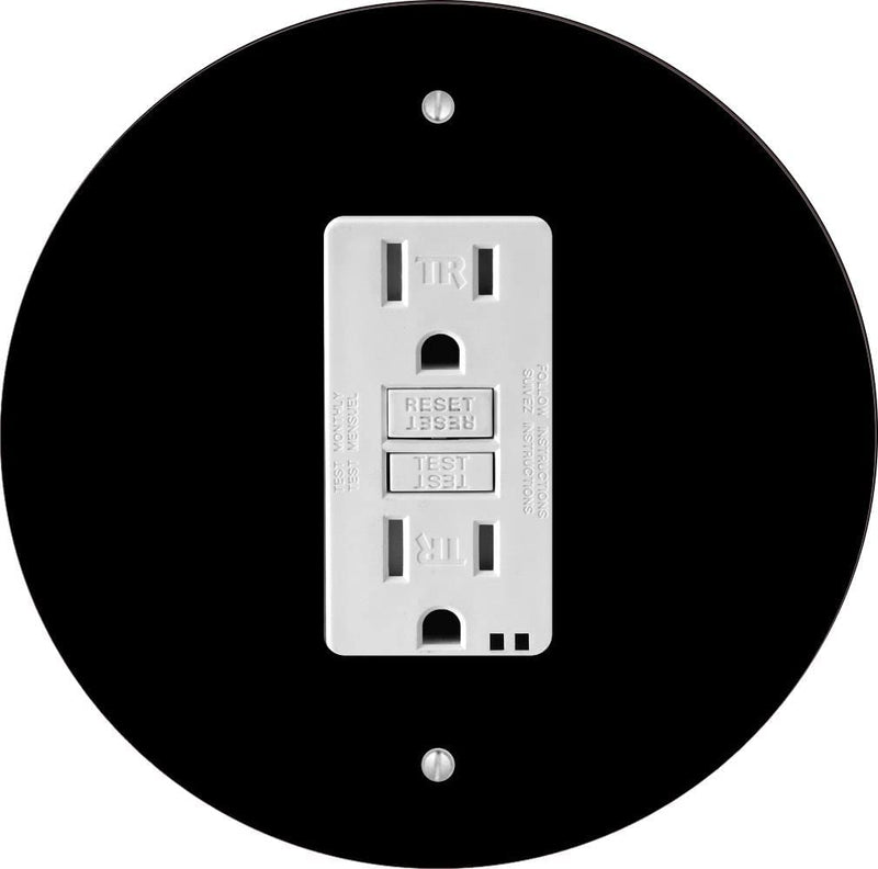 Black Round Light Switch Cover - GFI