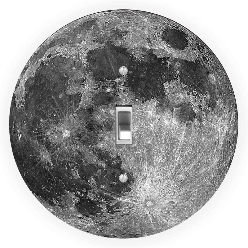 Moon Design Round Light Switch Cover - Single toggle