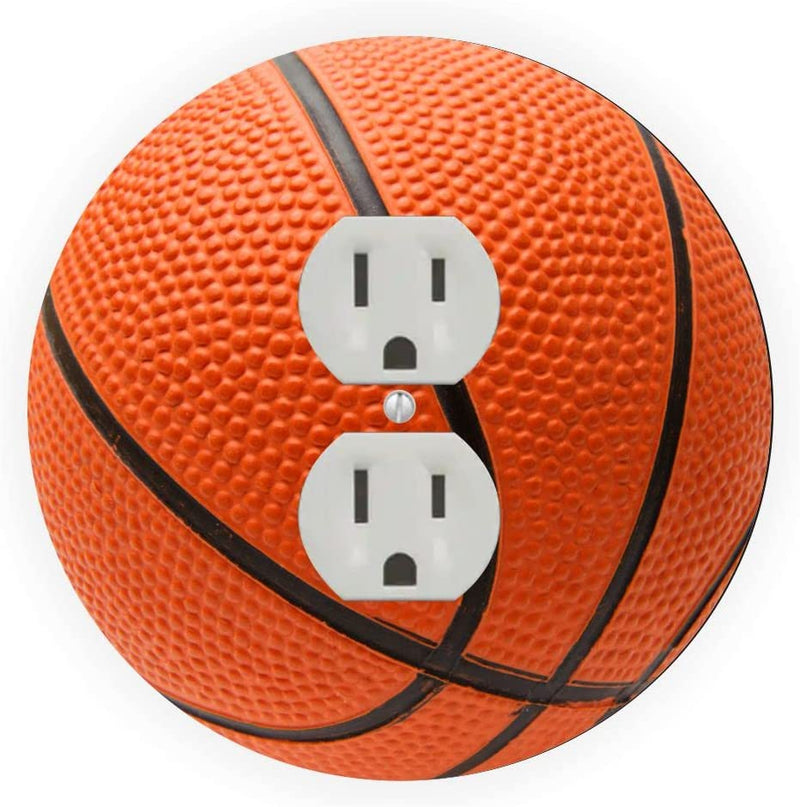 Basketball Design - Round Light Switch Plate - Outlet Cover