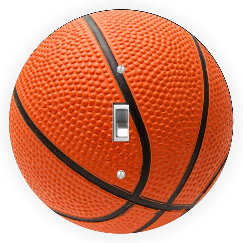 Basketball Design - Round Light Switch Plate Cover - Single Toggle